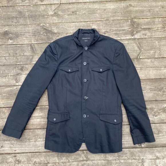FW15 John Varvatos Luxe Cotton Utility Jacket Size 40 Black Multipocket Large - Picture 6 of 9